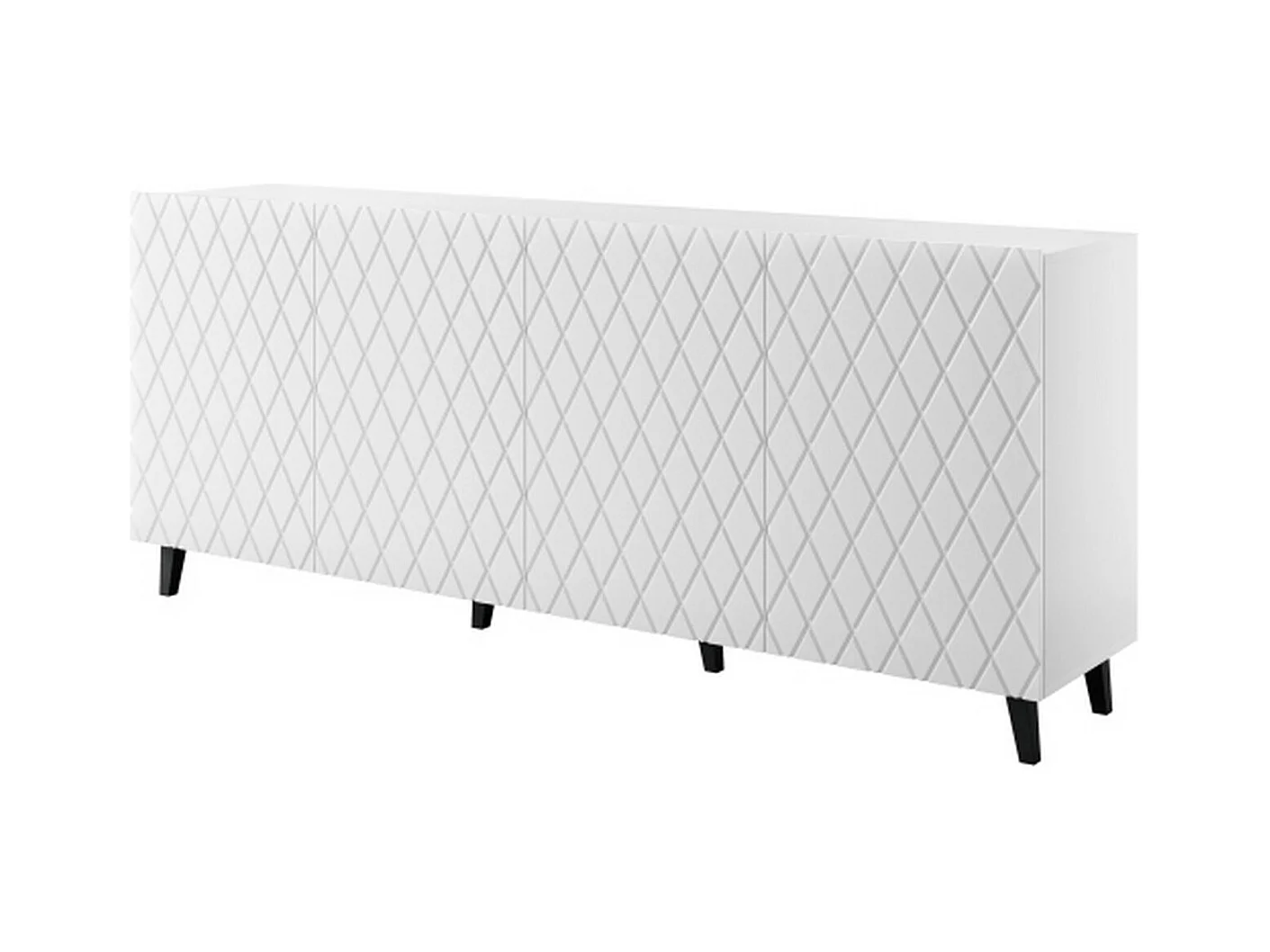 Buffet contemporain blanc mat 200 cm avec façade design Kali