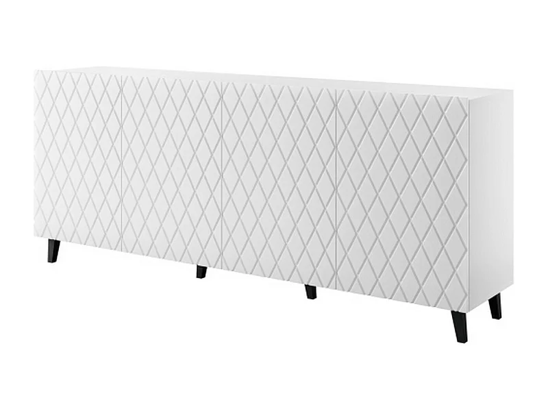 Credenza contemporanea bianca opaca da 200 cm con frontale design Kali