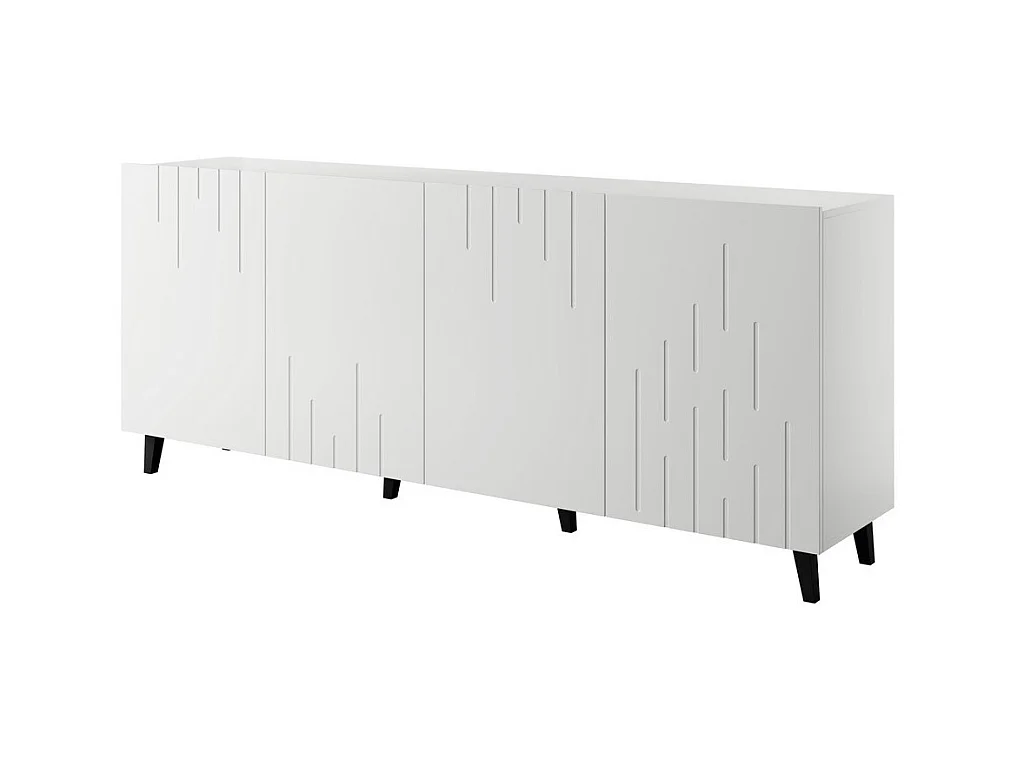 Buffet bas contemporain blanc mat 200 cm Spiro