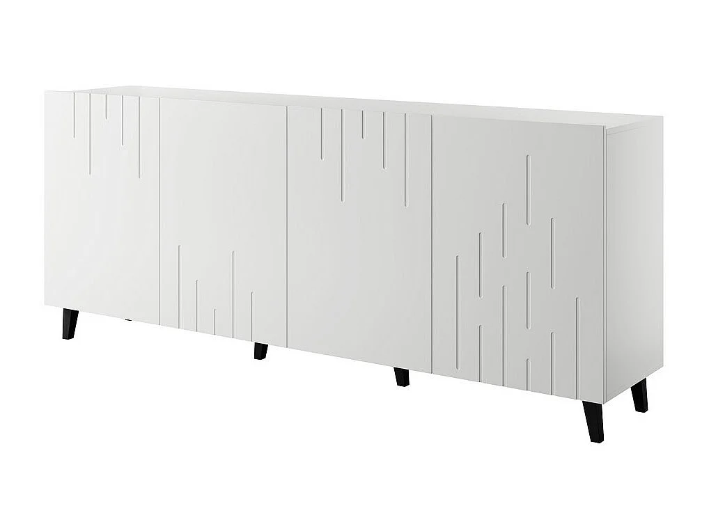 Buffet bas contemporain blanc mat 200 cm Spiro