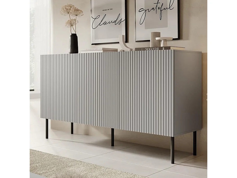 Buffet gris clair avec 3 portes Gatsby