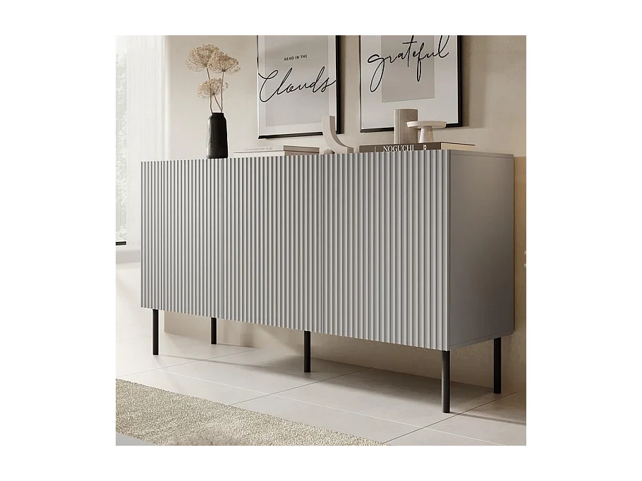 Buffet gris clair avec 3 portes Gatsby