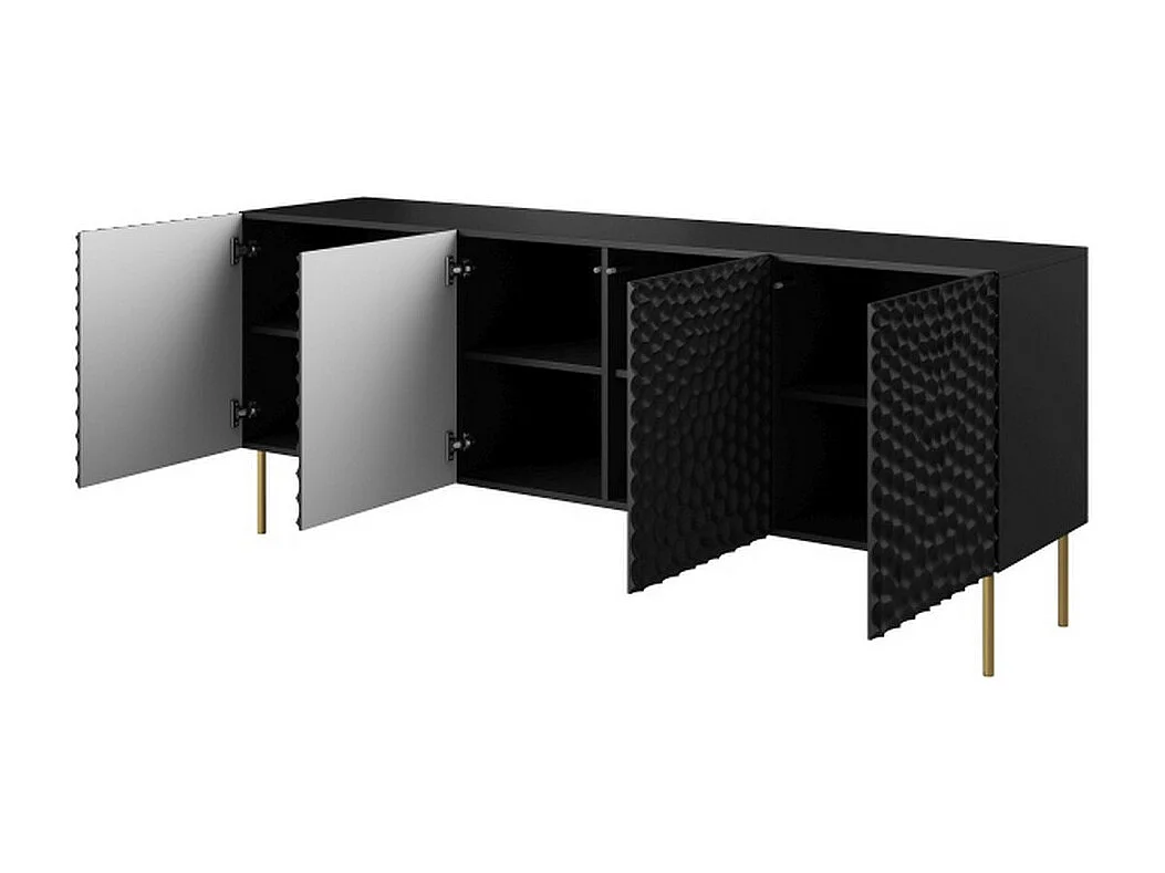 Buffet bas design noir mat 190cm Sumoc