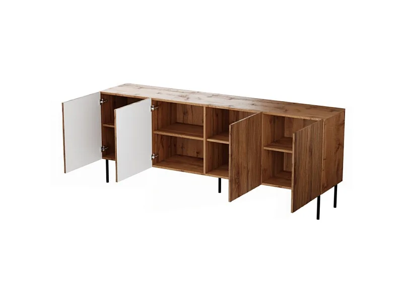 Credenza bassa di design, decoro wotan in rovere 190 cm Mokt
