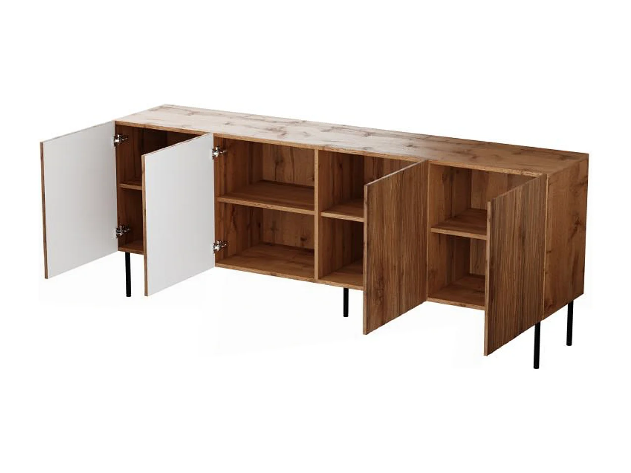 Credenza bassa di design, decoro wotan in rovere 190 cm Mokt