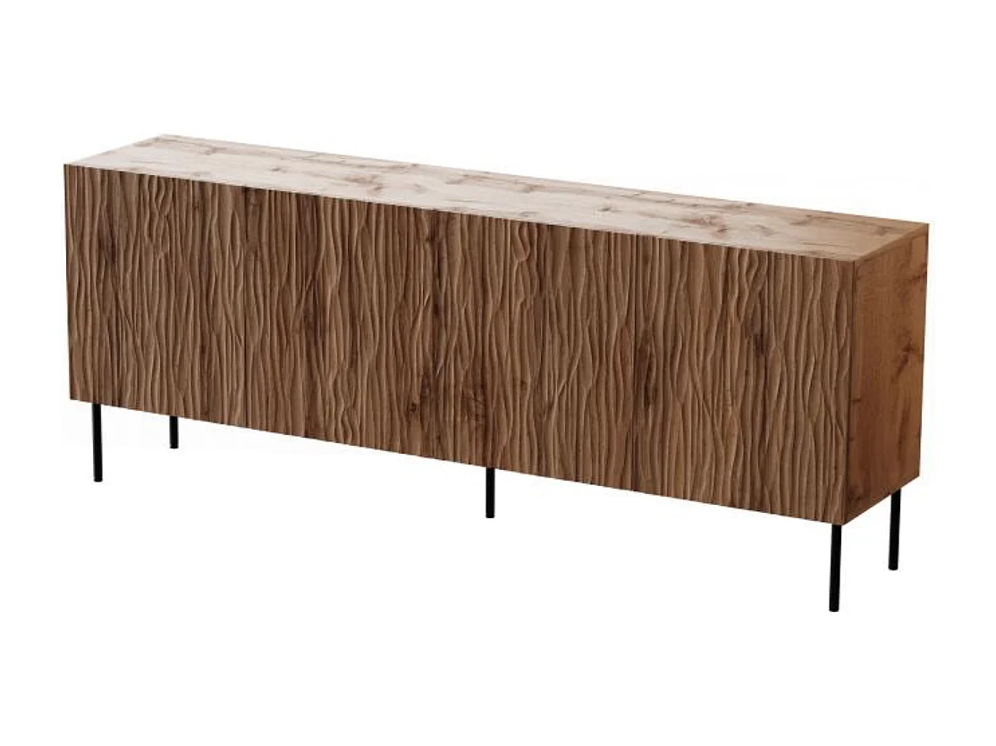 Buffet bas design décor chêne wotan 190 cm Mokt