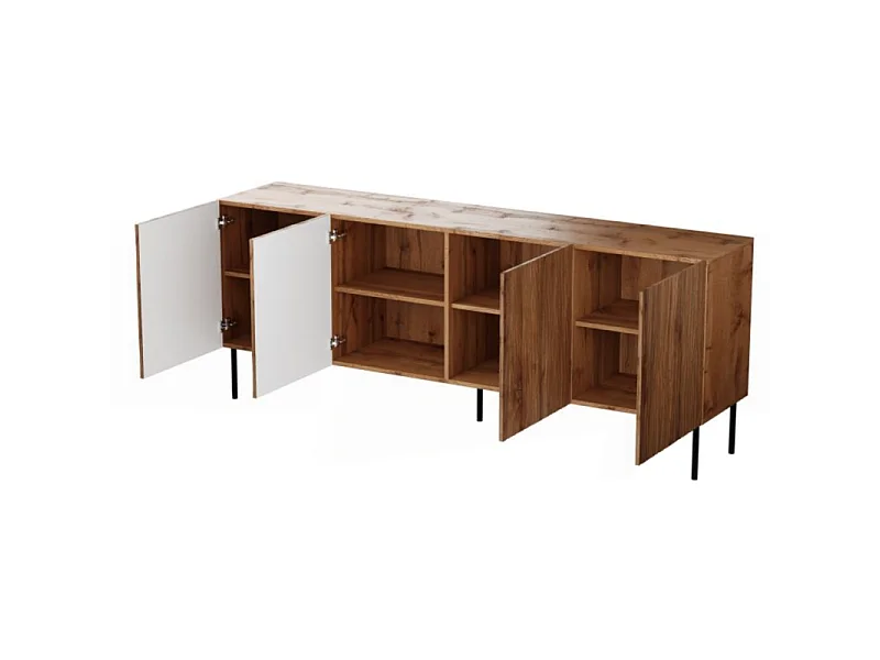 Buffet bas design décor chêne wotan 190 cm Mokt