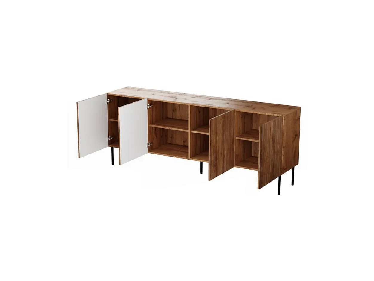 Buffet bas design décor chêne wotan 190 cm Mokt