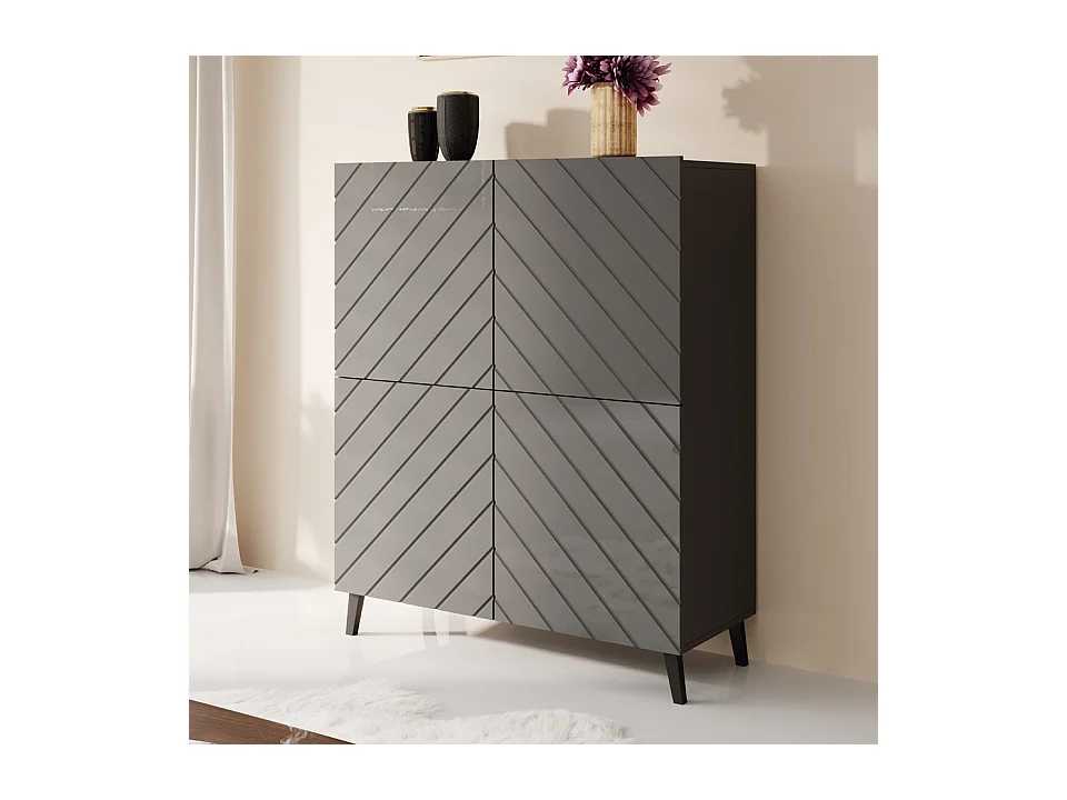 Meuble de rangement design gris 100 cm Yaka
