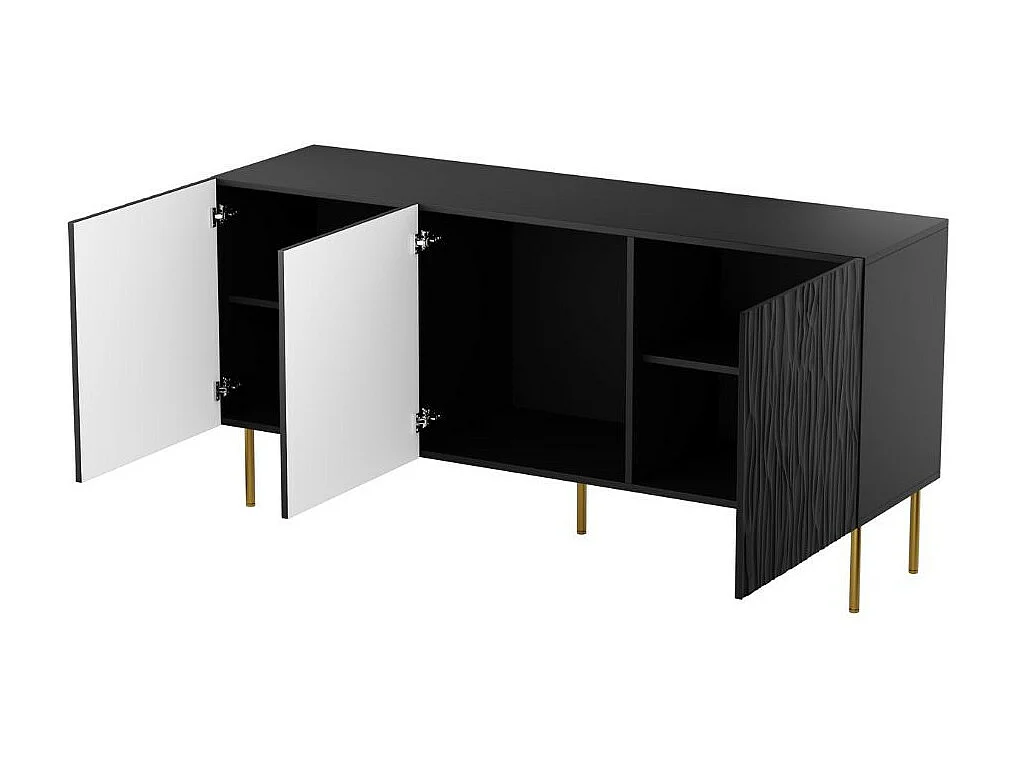 Buffet bas design noir mat 152 cm Mokt