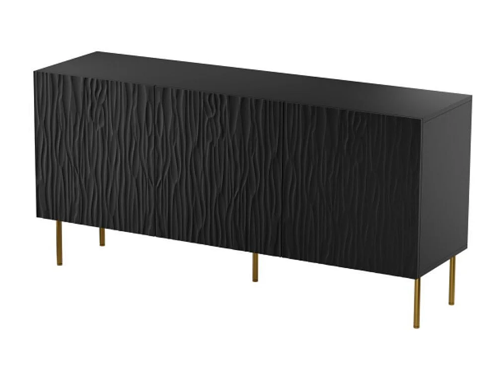 Buffet bas design noir mat 152 cm Mokt