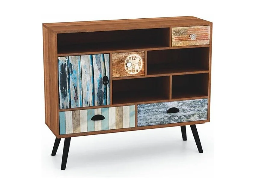 Credenza industriale multicolore Alto