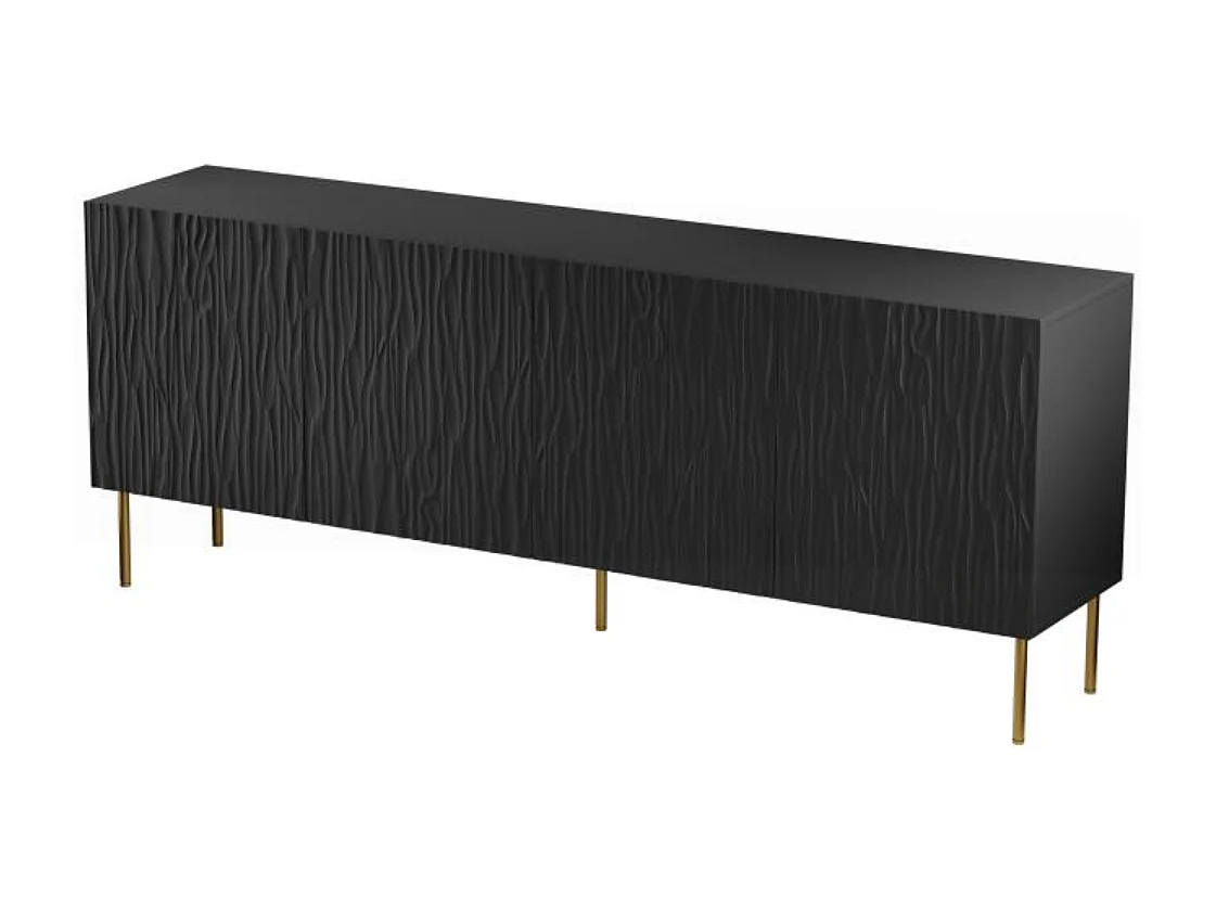 Credenza bassa design nero opaco 190 cm Mokt