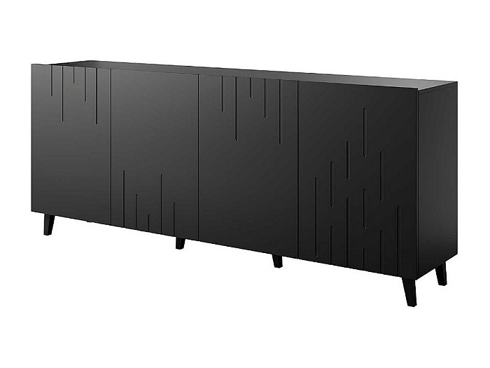Credenza Moderna Nero Opaco – 60x30x50 Cm In Legno Multistrato, 3 Ripiani Aperti, Per Soggiorno, Cucina O Sala Da Pranzo