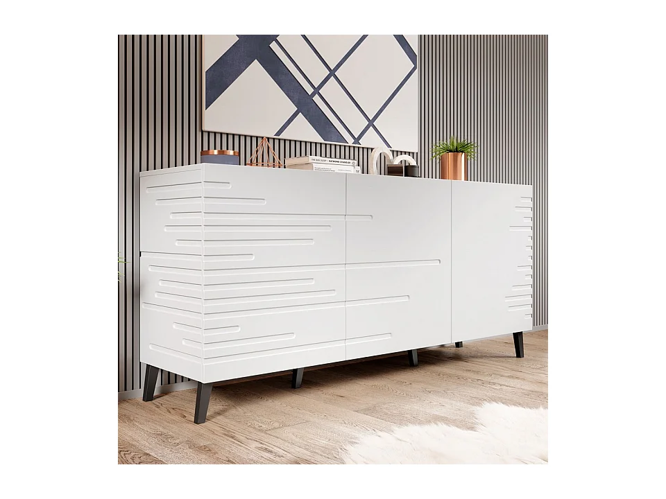 Buffet design blanc mat 155 cm Max