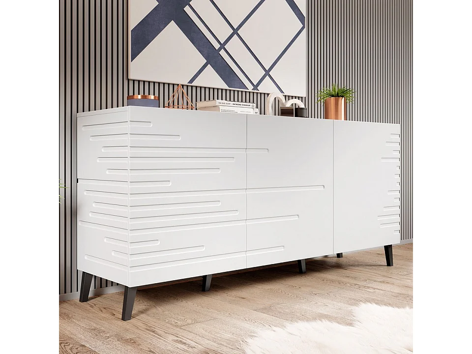 Buffet design blanc mat 155 cm Max