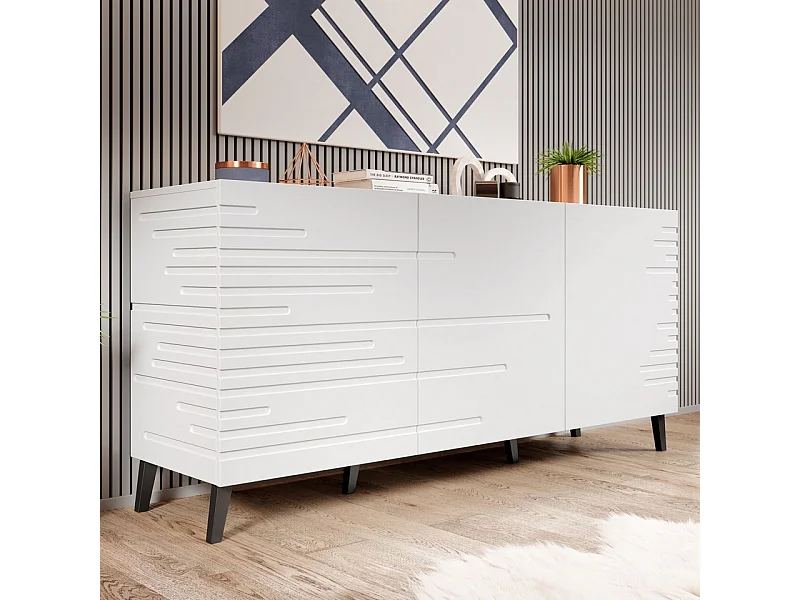 Buffet design blanc mat 155 cm Max