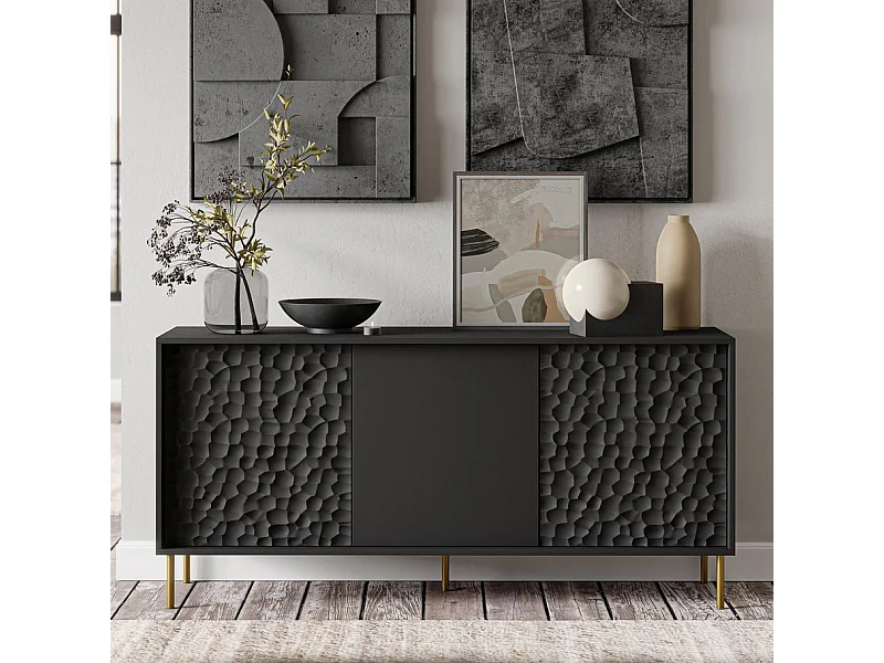 Buffet design noir et or 155cm Tramona