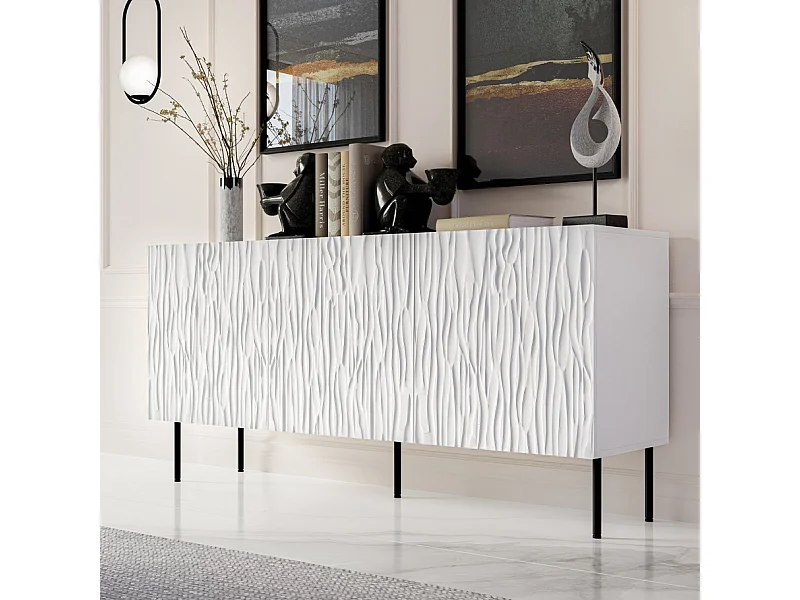 Buffet bas design blanc mat 152 cm Mokt