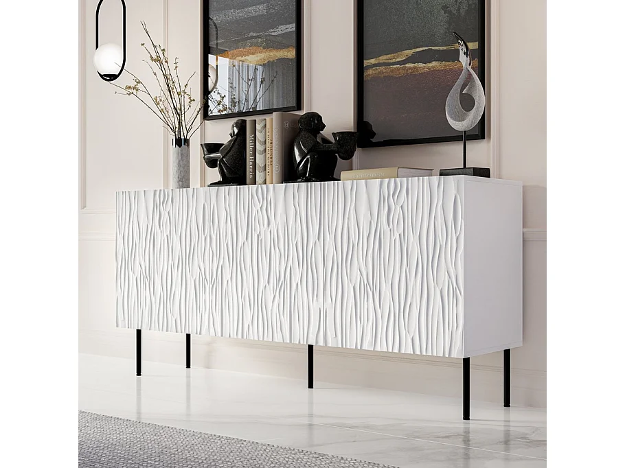 Credenza bassa design bianco opaco 152 cm Mokt