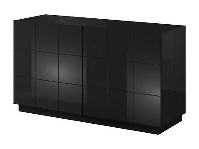 Credenza di design nera lucida da 138 cm + Flow LED