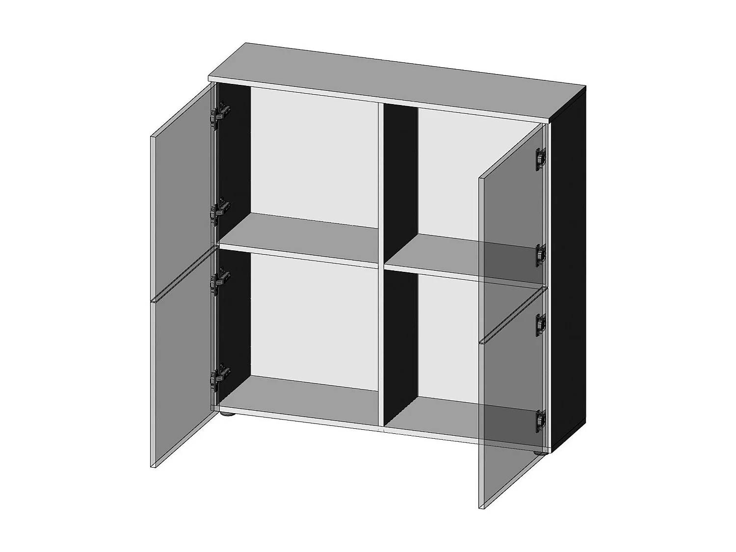 Buffet 2 portes 100 cm blanc brillant Trevise