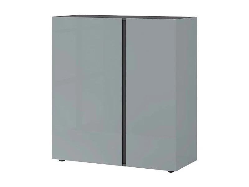 Cassapanca a due ante TESSA in grafite e grigio argento