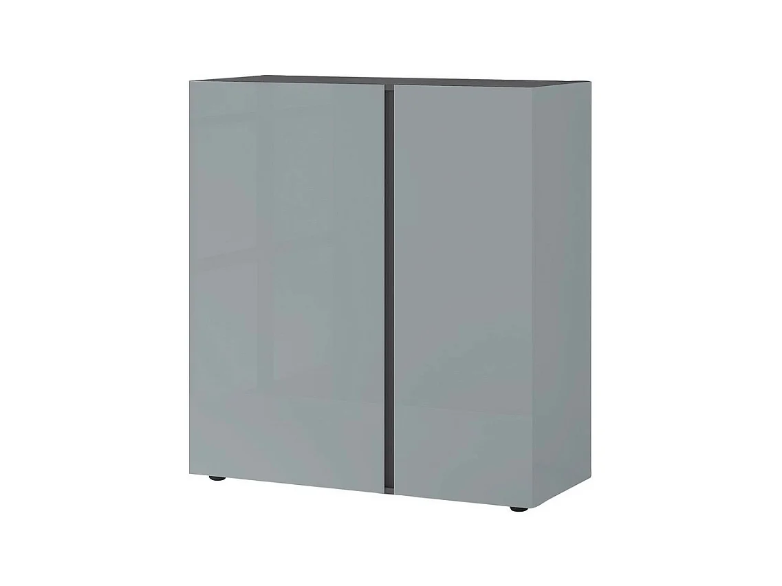 Commode deux portes graphite et gris argenté TESSA