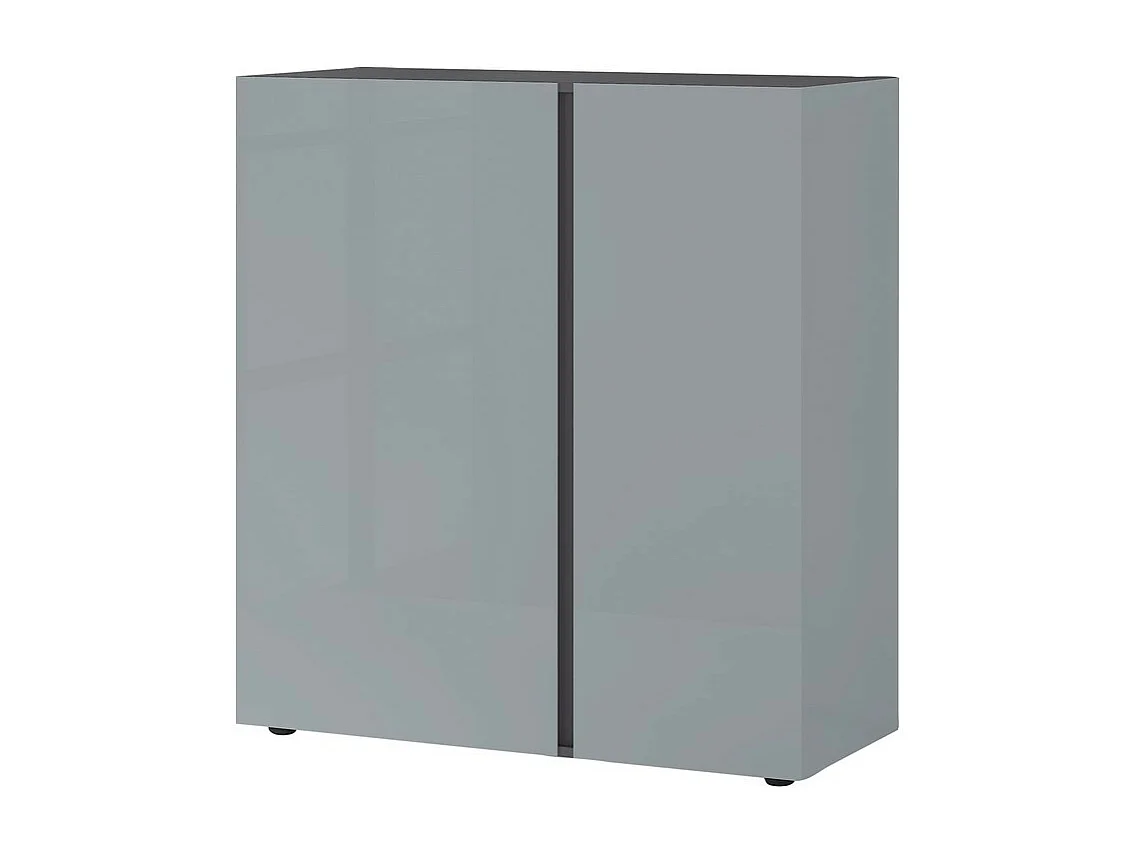 Commode deux portes graphite et gris argenté TESSA