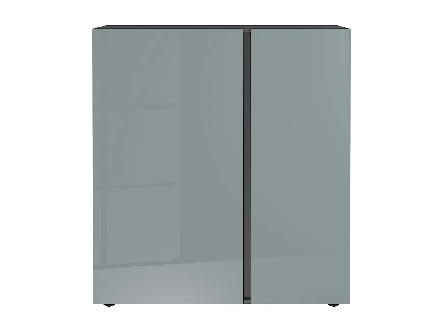 Commode deux portes graphite et gris argenté TESSA