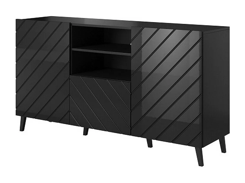 150 cm Credenza di design Yaka nero lucido