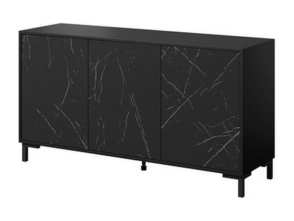 Buffet design effet marbre noir 150cm Ketla