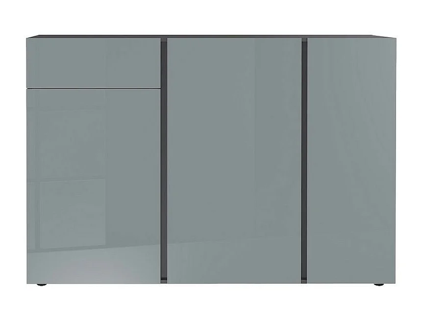 Buffet gris avec encadrement en verre 3 portes TESSA