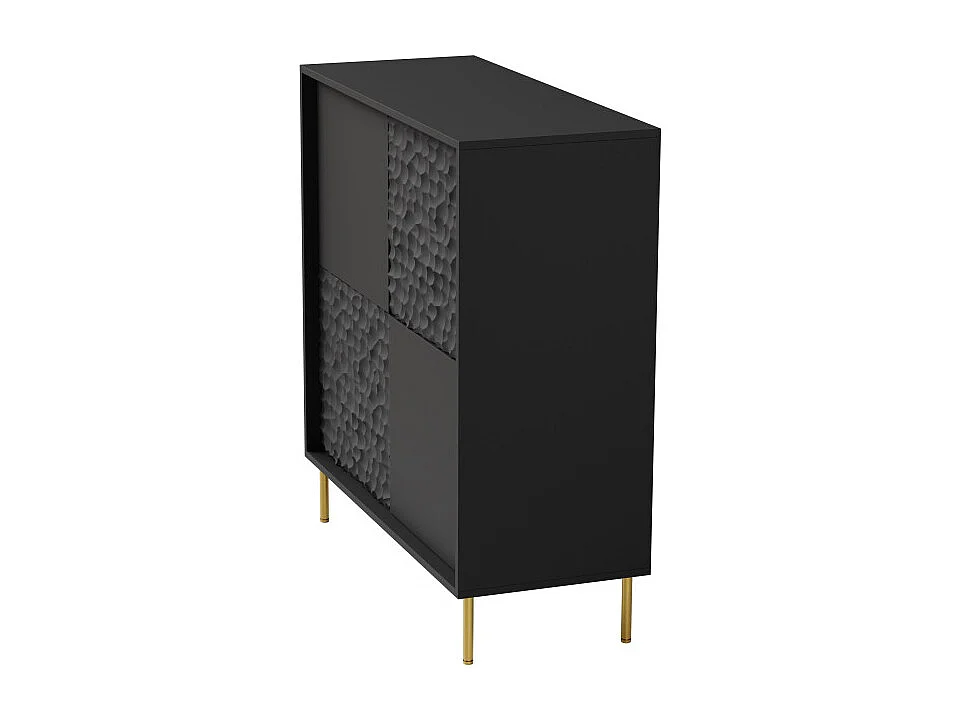 Meuble de rangement design noir et or 100cm Tramona