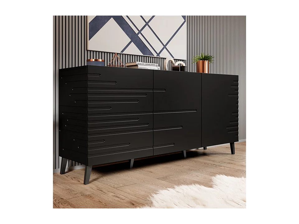 Buffet design noir mat 155 cm Max