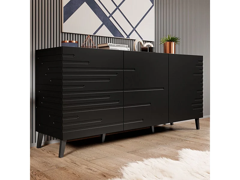 155 cm Max credenza di design nero opaco