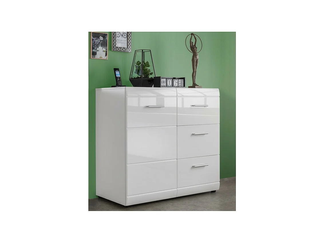 Bahut design blanc 96x86x40cm Alama