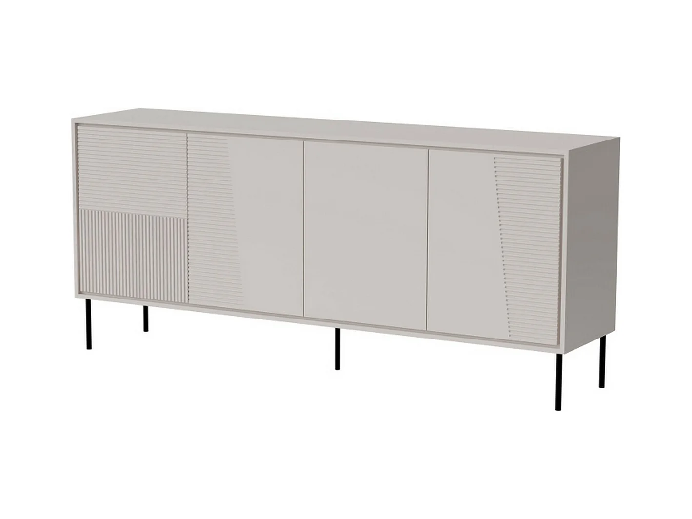 Buffet design couleur cachemire 200 cm avec pieds en métal noir Ula