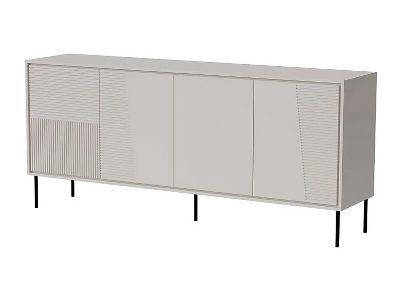 Buffet design couleur cachemire 200 cm avec pieds en métal noir Ula