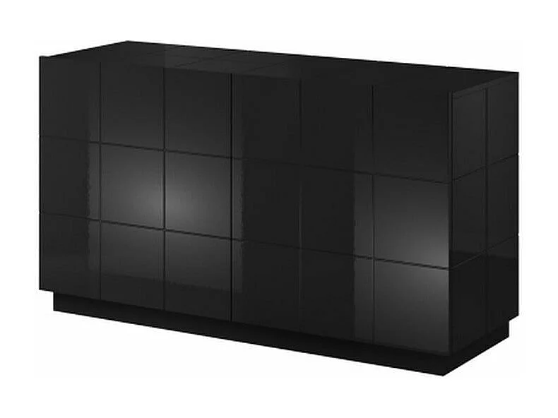 Credenza di design nera lucida da 138 cm + Flow LED