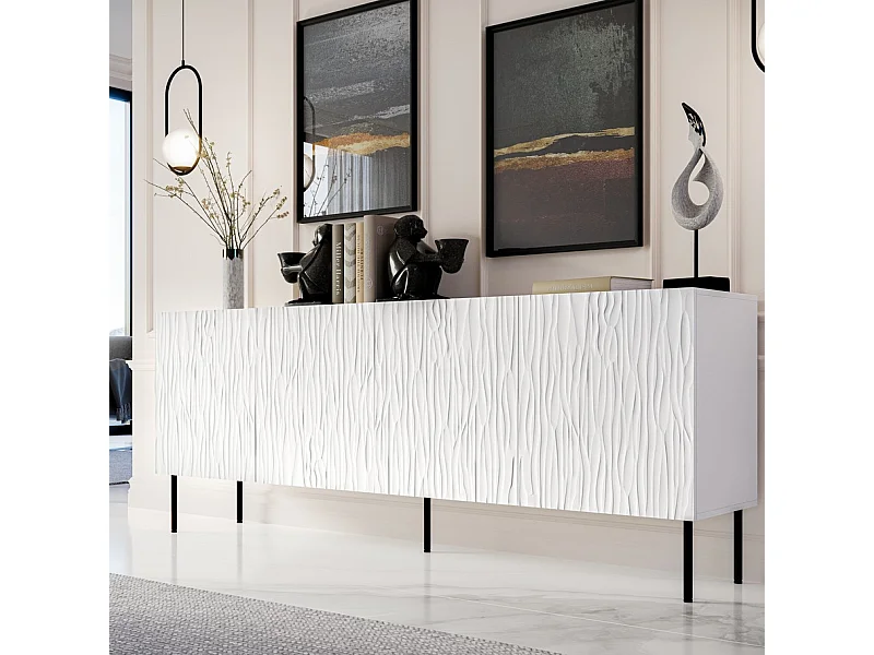 Buffet bas design blanc mat 190 cm Mokt
