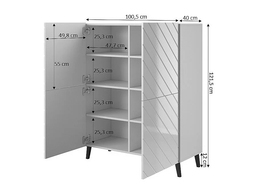 Contenitore di design bianco 100 cm Yaka