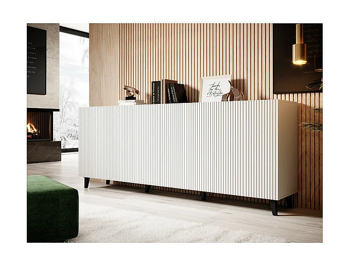 Credenza di design Gustave 200 cm a 4 ante, colore bianco
