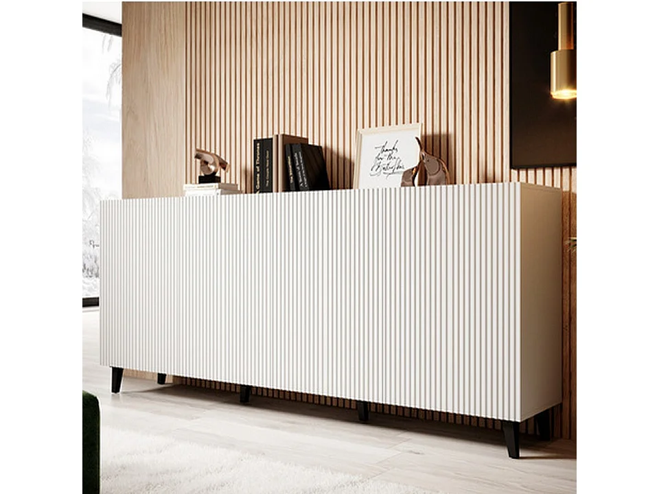 Credenza di design Gustave 200 cm a 4 ante, colore bianco