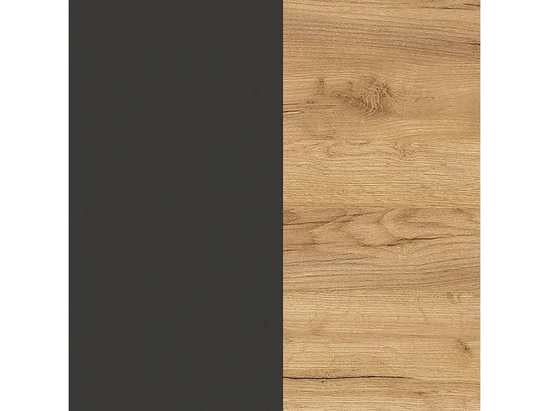 Buffet haut design gris anthracite et bois Costal