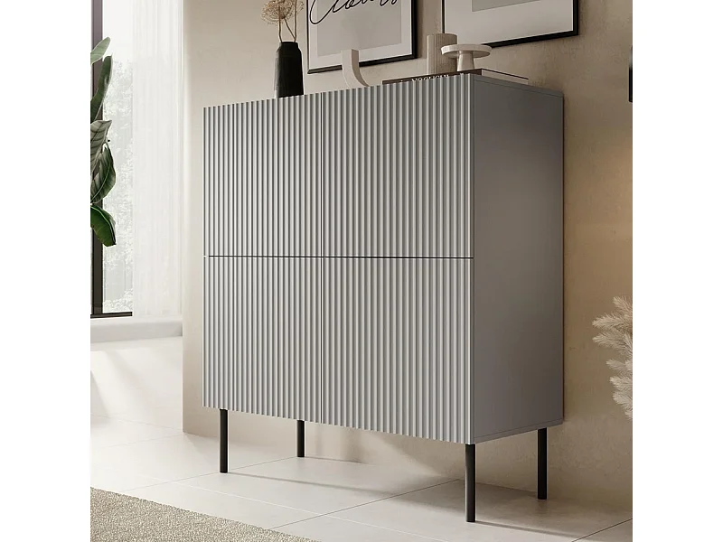 Buffet haut gris clair avec 4 portes Gatsby