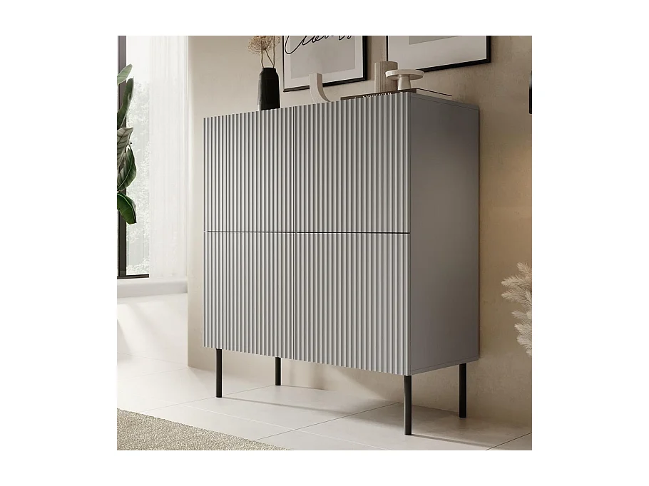 Buffet haut gris clair avec 4 portes Gatsby