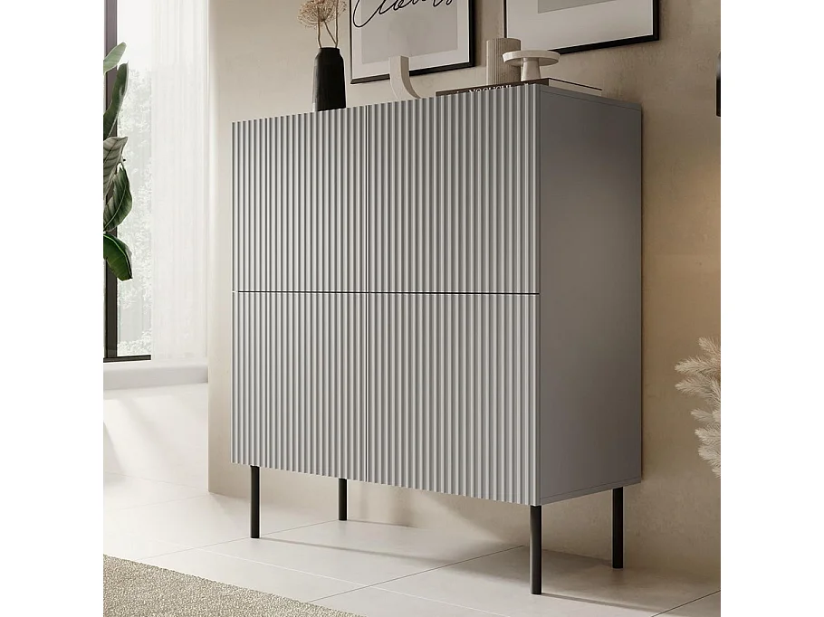 Aparador Gatsby de 4 puertas en gris claro