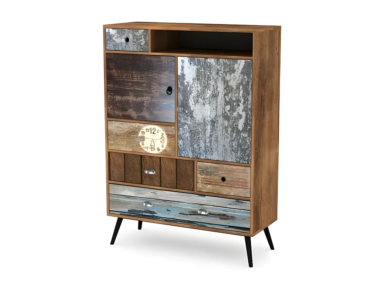Buffet haut industriel multicolore Alto