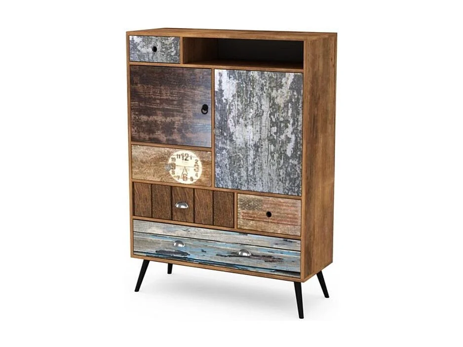 Buffet haut industriel multicolore Alto